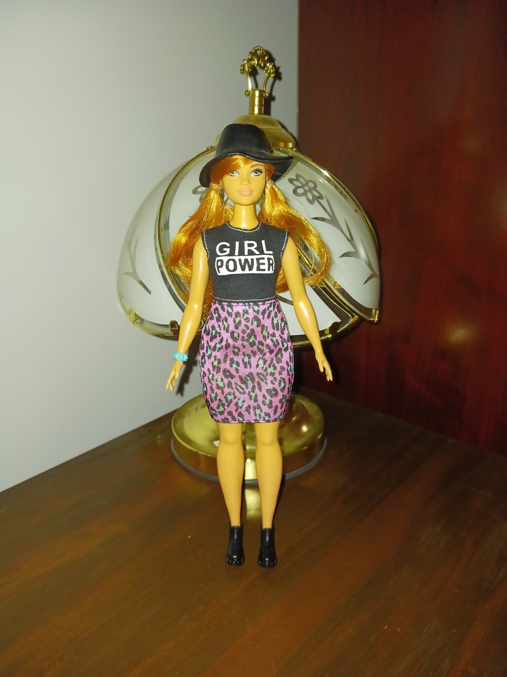 Curvy Barbie Fashionista Doll with Leopard Print Outfit and Hat Girl Power